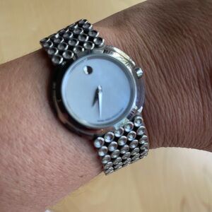 Movado Silver Smartwatch with White Face